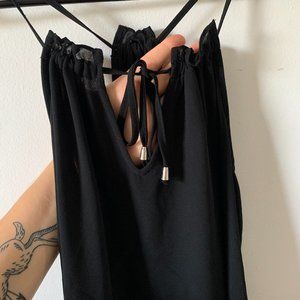 Black high neck flowy top